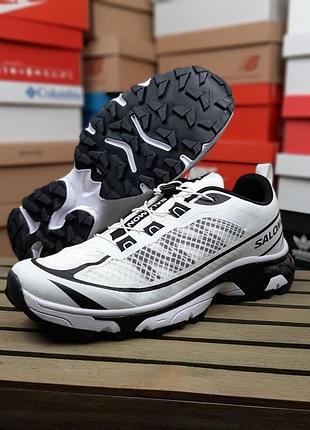 Мужские кроссовки salomon xt-6 ft white black саломон белого с черными цветами