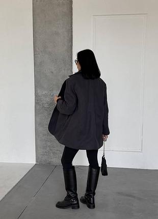 Утепленное кашемировое пальто свободного кроя 7