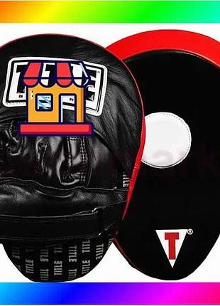 Bs лапы боксерские title best mix boxing incredi-ball leather punch mitts 2.0 black/red bas77/n