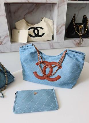 Шопер chanel денім джинсовий текстильний