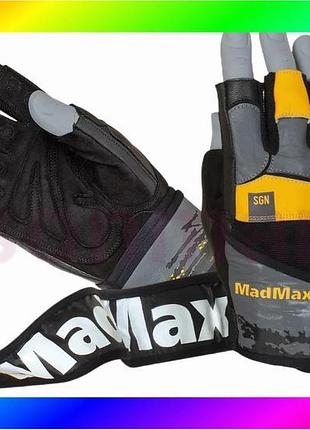 Bs рукавички для фітнесу best mix madmax mfg-880 signature black/grey/yellow m bas77/n