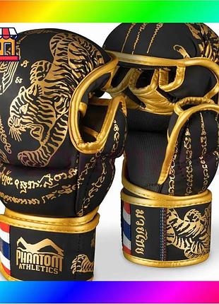 Bs перчатки для мма best mix phantom muay thai black gold s/m bas77/n
