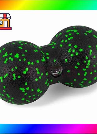 Bs массажный мяч двойной best mix powerplay pp-4353 epp foam peanut ball (d12*24cm.) черно/зеленый bas77/n