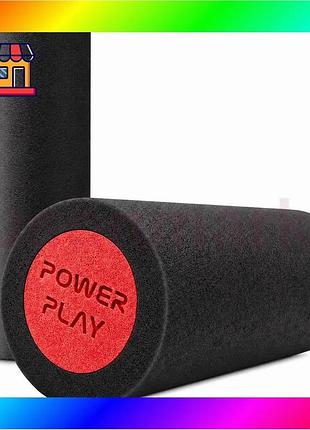 Bs массажный ролик (роллер) best mix гладкий powerplay 4021 fitness roller черно-красный (30x15см.) bas77/n