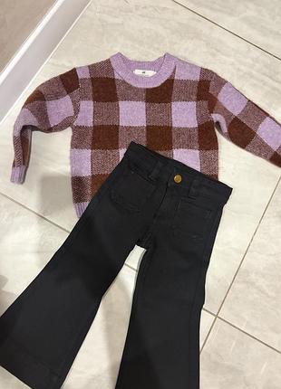 Набір джинси чорні стильні і кофтинка h&m новий на дівчинку 2 роки