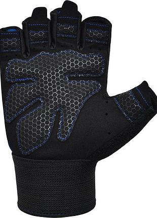 Bs перчатки для фитнеса best mix rdx w1 half blue-s bas77/n 6