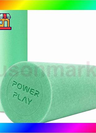 Bs массажный ролик (роллер) best mix гладкий powerplay 4021 fitness roller зеленый (30x15см.) bas77/n