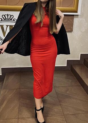 Сукня міді жіноча червона обтисла
