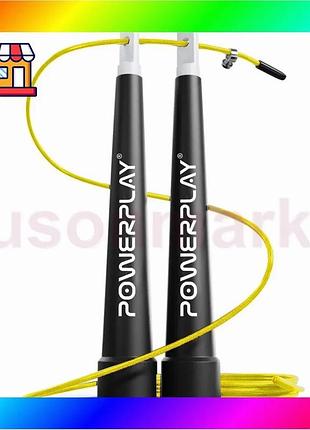 Bs скакалка скоростная powerplay best mix 4202 ultra speed rope желтая (2,9m.) bas77/n