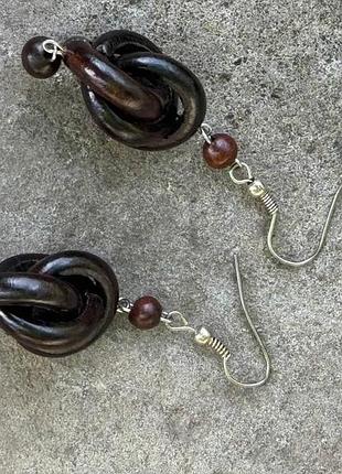Серьги деревянные 14, серьги украшения, серьги из дерева