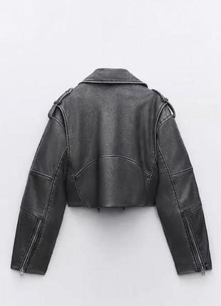 Шкіряна куртка zara 4
