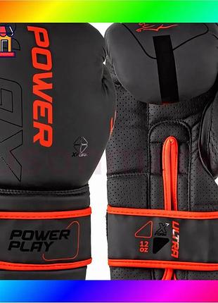 Bs боксерські рукавиці powerplay best mix 3024 ultra mat чорно-червоні 10 унцій bas77/n