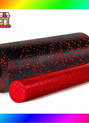 Bs масажний ролик (роллер) best mix гладкий powerplay pp-4348 2 in 1 epp foam roller чорно/червоний (3 bas77/n