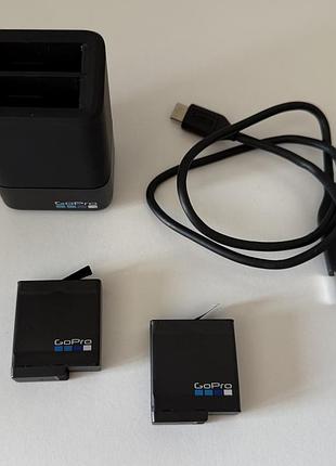Оригинальное зарядное gopro dual battery charger hero 5 6 7 8 аккумулятор