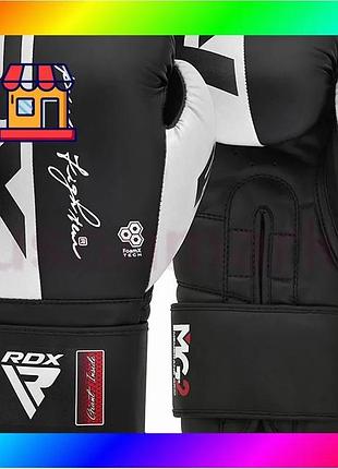 Bs боксерські рукавиці rdx best mix f4 boxing sparring gloves hookloop white/black 10 унцій bas77/n