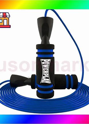 Bs скакалка швидкісна powerplay best mix 4213 jump rope чорно/темно синя 3м. bas77/n