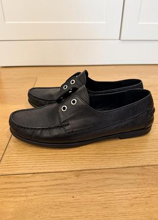 Черные кожаные лоферы massimo dutti 4