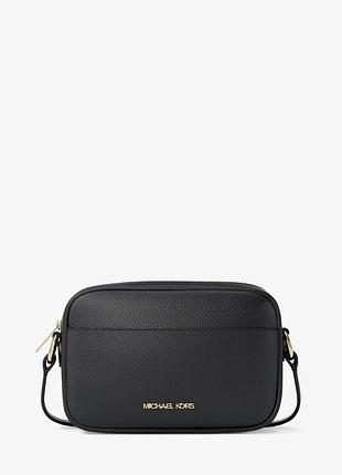 Женская сумка кросс-боди michael kors (199125135985) jet set small pebbled leather camera crossbody черная