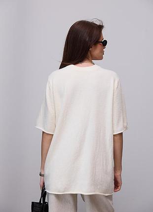 Вязаная кофта oversize с коротким рукавом 6