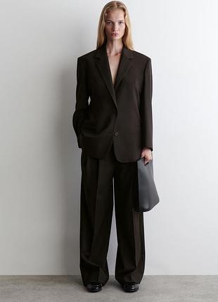 Брюки женские cos relaxed twill wide-leg trousers / 36