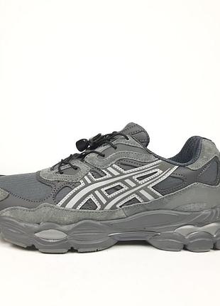 Зимние мужские кроссовки asics gel-nyc winter termo grey ассикс серого цвета термо