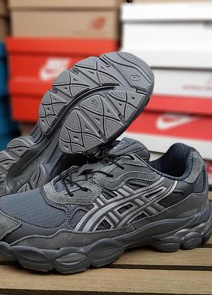 Зимние женские кроссовки asics gel-nyc winter termo grey ассикс серого цвета термо