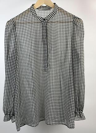 Шовкова блуза marella (max mara group) у гусячу лапку (розмір m / l)