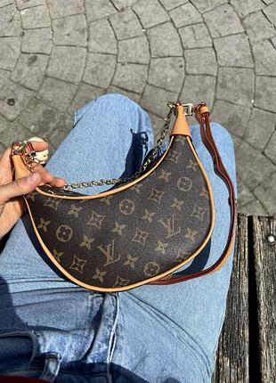 Нова жіноча сумка-багет у стилі louis vuitton з двома ремінцями