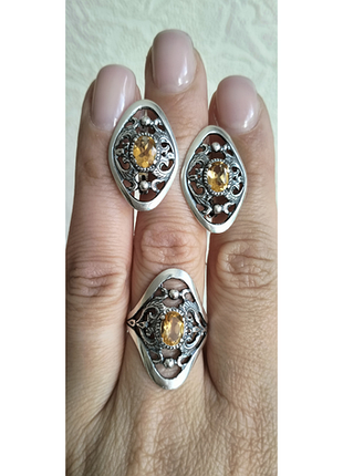 Серебряный комплект с цитрином арт.1810,20280