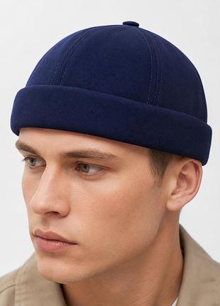 🧢 премиальная кепка без козырька (docker hat) 54-59см синий