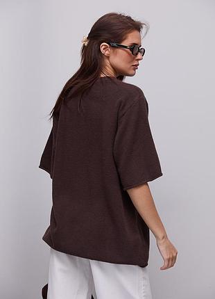 Вязаная кофта oversize с коротким рукавом 6