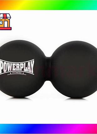 Bs масажний силіконовий подвійний best mix м'яч powerplay pp-4355 silicone lacrosse peanut ball (6.3*1 bas77/n