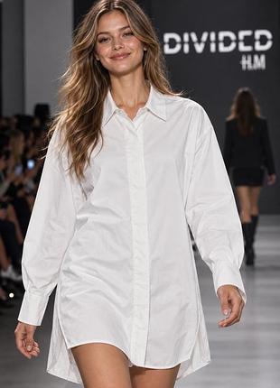 Сорочка жіноча divided біла s (oversize) бавовна