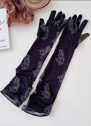 Перчатки длинные женские 🖤 🐯