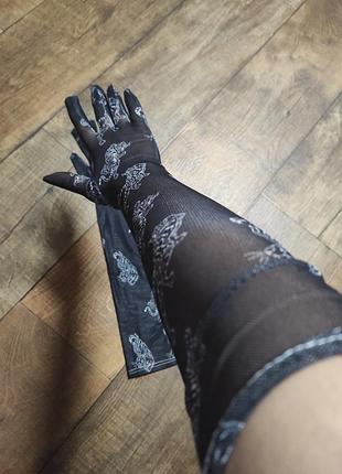 Перчатки длинные женские 🖤 🐯 5