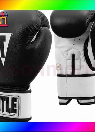 Bs боксерские перчатки title best mix premier leather black/white l 14 oz. bas77/n