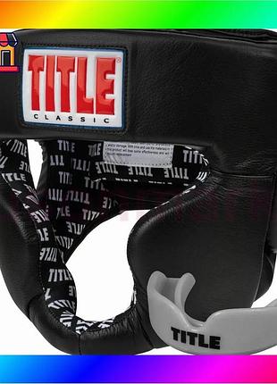 Bs боксерский шлем title best mix classic full coverage training headgear 2.0 black m (капа в комплект bas77/n