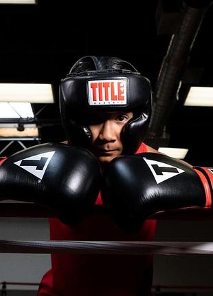 Bs боксерский шлем title best mix classic full coverage training headgear 2.0 black m (капа в комплект bas77/n 8