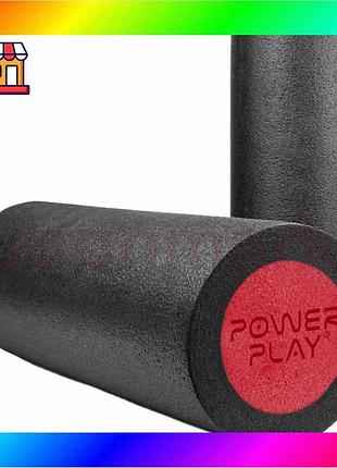Bs массажный ролик (роллер) best mix гладкий powerplay 4021 fitness roller черно-красный (45x15см.) bas77/n