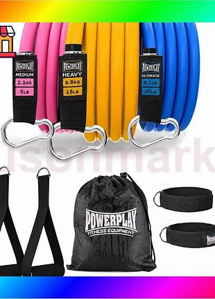 Bs набір трубчастих еспандерів best mix powerplay pp-4101 expander tube set 3шт. (до 18,2 кг.) bas77/n
