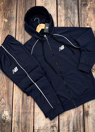 Теплый спортивный костюм на флисе new balance fleece blue