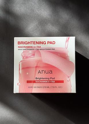 Тонер-педи проти пігментації anua niacinamide 5 txa brightening pad 60 шт / 210 мл