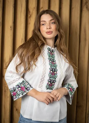 Вышиванка женская канде белая