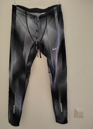 Мужские беговые тайтсы nike power tech running tights (размер м)/лосины для бега