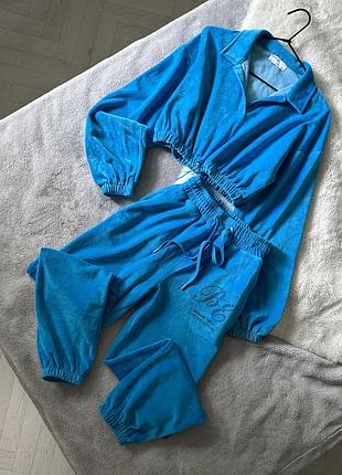 Синий костюм bershka