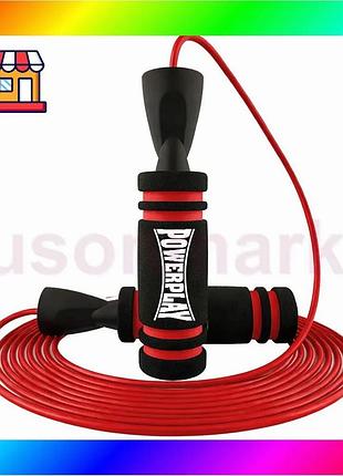 Bs скакалка швидкісна powerplay best mix 4213 jump rope чорно/червона 3м. bas77/n