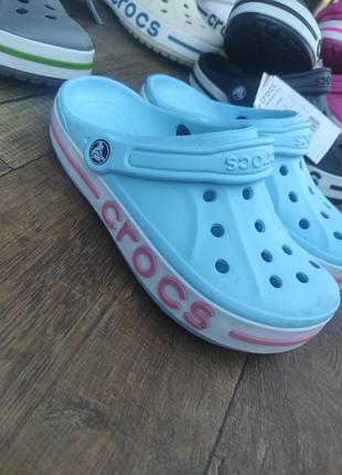 Сабо crocs bayaband clog блакитні 4