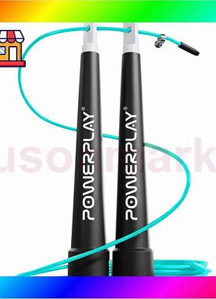 Bs скакалка скоростная powerplay best mix 4202 ultra speed rope бирюзовая (2,9m.) bas77/n