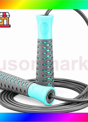 Bs скакалка powerplay 4206 best mix jump rope pro+ серо-мятная (2,75m.) bas77/n