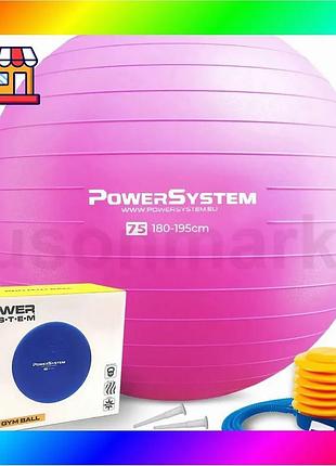 Bs м'яч для фітнесу best mix (фітбол) power system ps-4013 ø75 cm pro gymball pink bas77/n
